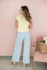 Barely Blue Bleach Wash Wide Leg Crop Jeans