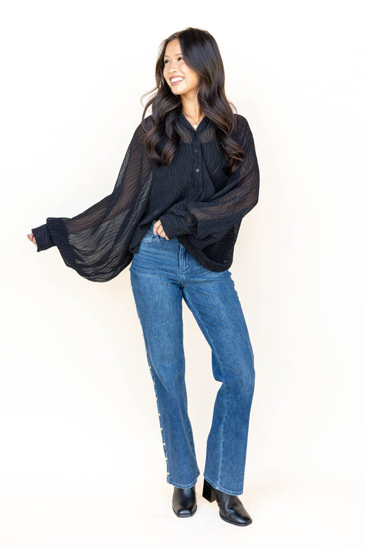 Studded Straight Leg Jeans