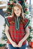 Festive Flutter Plaid Top