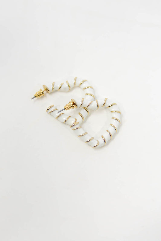Sweetheart Swirls Heart Hoop Earrings