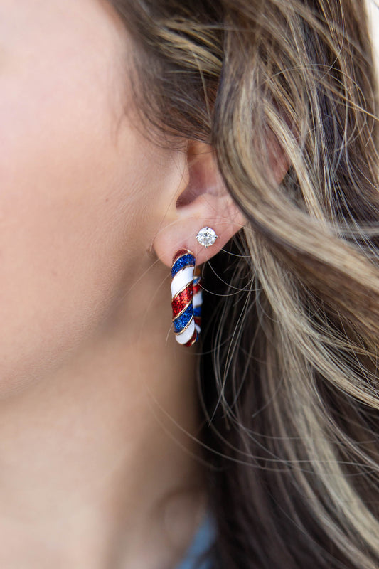 Sparkle Pops Glitter Twist Hoop Earrings