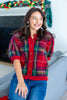 Plaid & Pretty Puff Sleeve Cardigan
