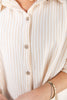 Sugar Striped Short Sleeve Button Down Top