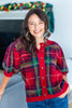 Plaid & Pretty Puff Sleeve Cardigan