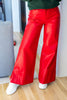 Frosted Edge Wide Leg Faux Leather Pants