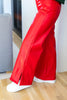 Frosted Edge Wide Leg Faux Leather Pants