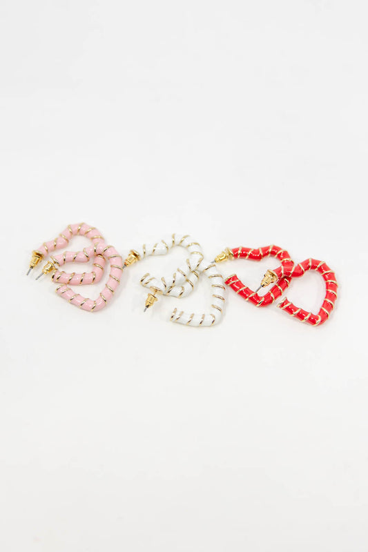 Sweetheart Swirls Heart Hoop Earrings