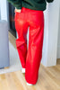 Frosted Edge Wide Leg Faux Leather Pants
