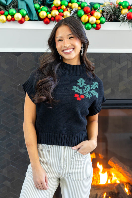 Mistletoe Kisses Short Sleeve Sweater