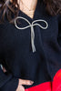 Bow Behavior Rhinestone Sweater Cardigan