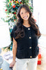 Holiday Shine Time Button Sweater Top