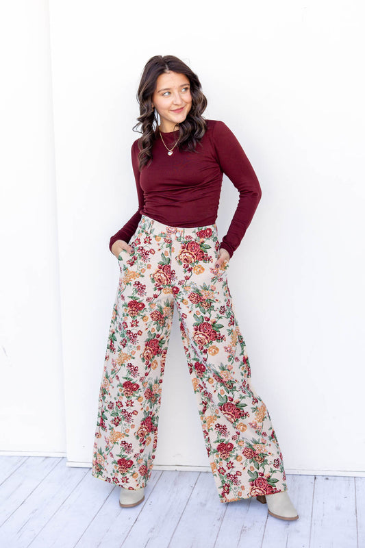 Bloomed Beauty Floral Wide Leg Pants