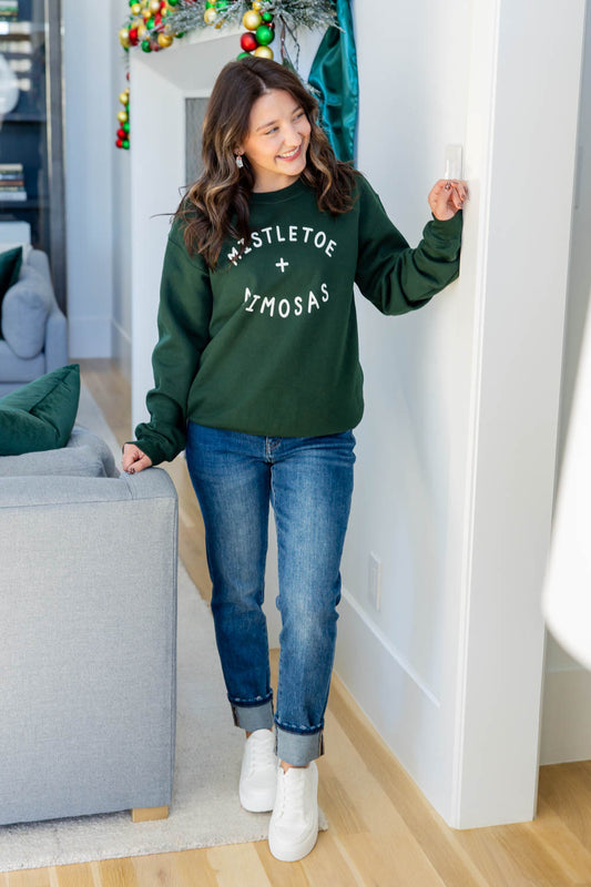 Mistletoe & Mimosas Graphic Sweatshirt