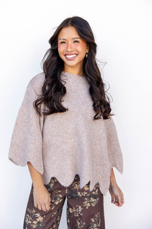 Soft Side Scalloped Sweater