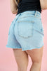 Roll With It Frayed Stretch Denim Shorts