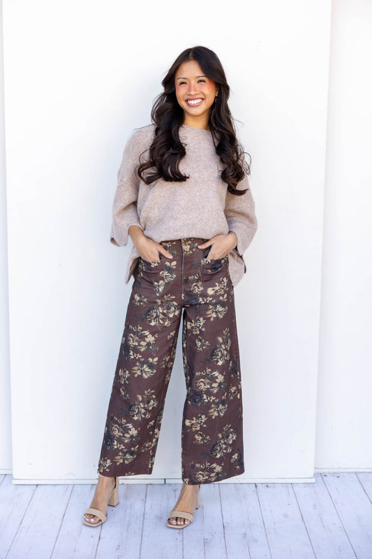 Flower Funk Floral Wide Leg Pants