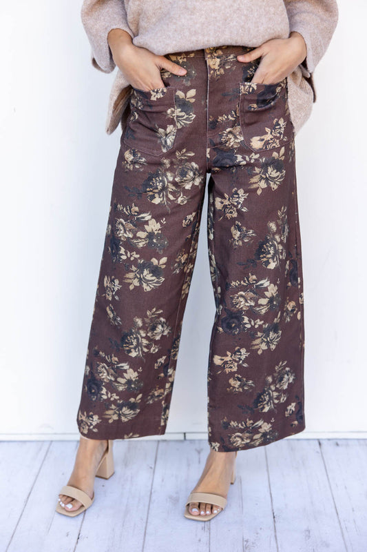 Flower Funk Floral Wide Leg Pants