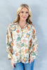 Dreamfield Buttons Faded Floral Blouse