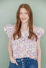 Ruffle My Petals Floral Short Sleeve Top