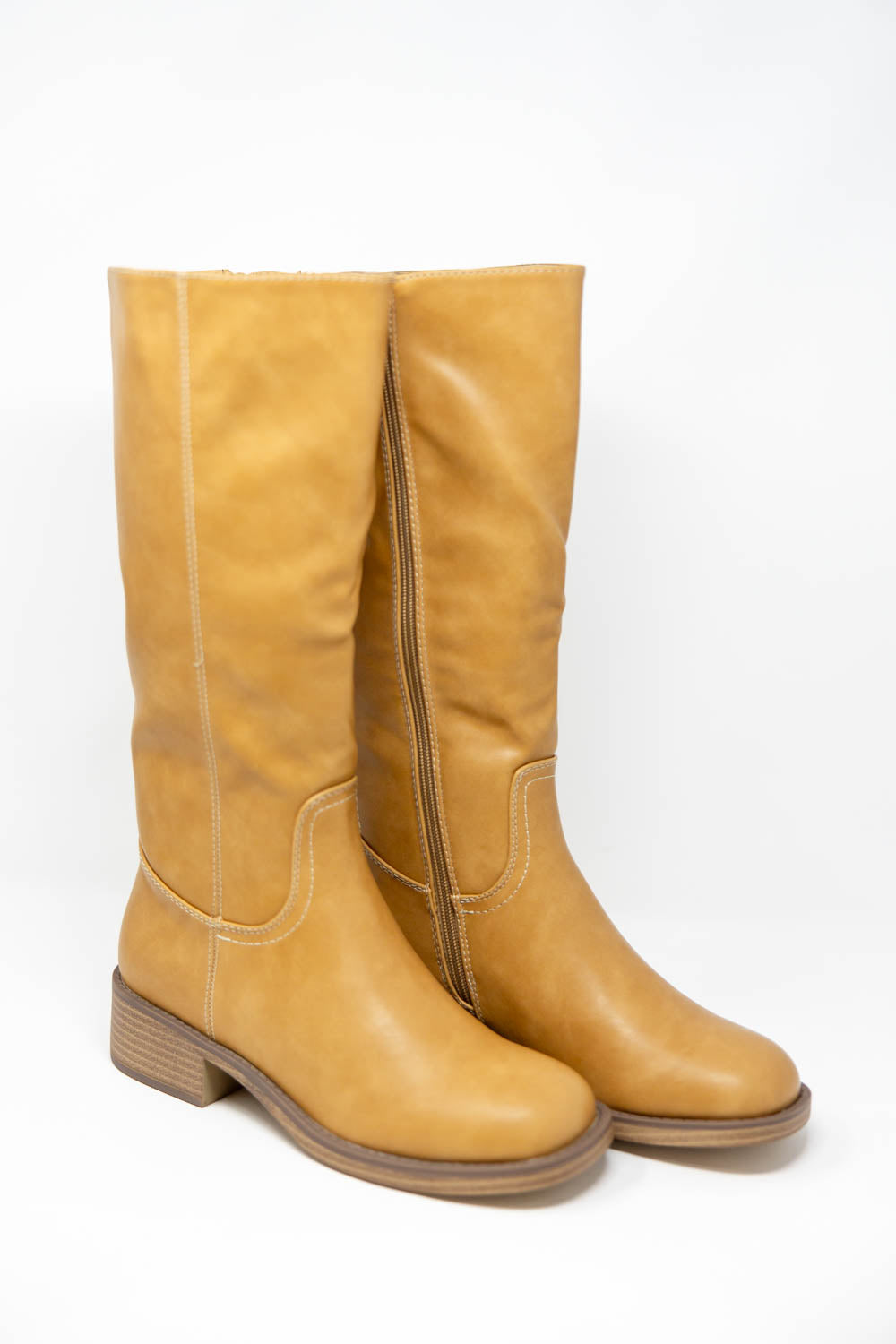 Charming Ride Square Toe Faux Leather Tall Boots – Charming & Main