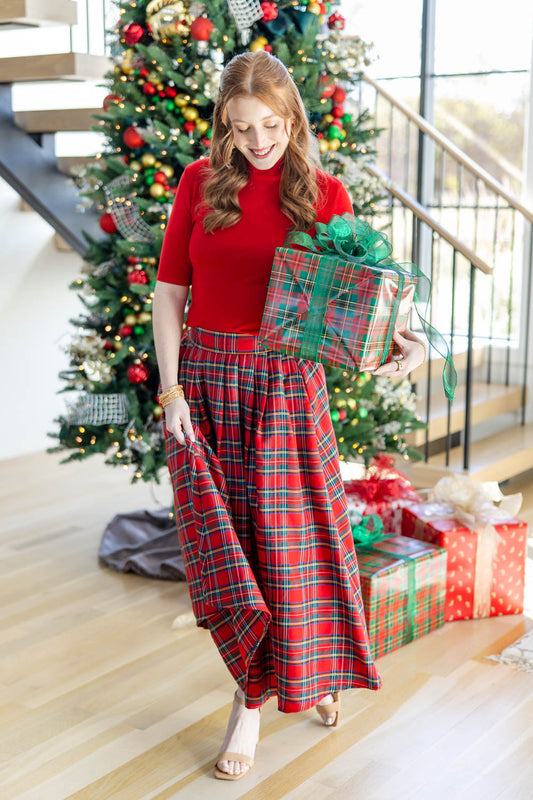 Kilted Edge Plaid Skirt