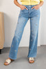 Just Bow Cute Rhinestone Wide Leg Jeans