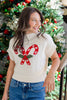 Cozy Cane Dreams Short Sleeve Sweater
