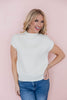 Confidently Cute Short Sleeve Mock Neck Sweater