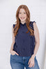 Bowtiful Day Sleeveless Ruffle Trim Top