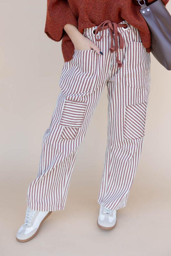 Rope Me In Relaxed Fit Stripe Pants