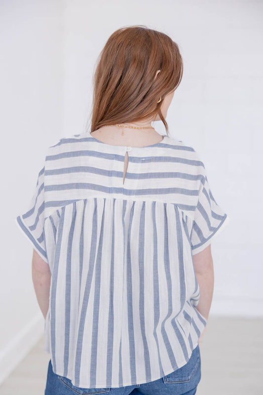 Easy Breezy Short Sleeve Striped Top