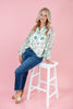 Soft Charm Floral Print Long Sleeve Blouse