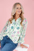 Soft Charm Floral Print Long Sleeve Blouse