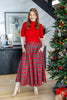 Kilted Edge Plaid Skirt