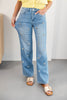 Just Bow Cute Rhinestone Wide Leg Jeans