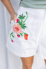 Flower Crush Embroidered Shorts