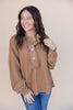 DOORBUSTER Classic Comfort Long Sleeve Collared Knit Top