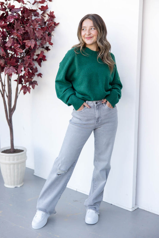 Drama Queen Gray Wash Jeans