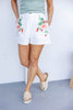 Flower Crush Embroidered Shorts