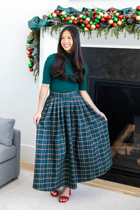 Kilted Edge Plaid Skirt