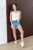 Sunny Fray Cut-Off Denim Shorts