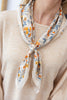 Silk Poetry Beige Floral Satin Square Scarf