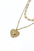 Heart Throb Dual Layered Heart Pendant Necklace