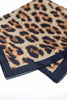Golden Wild Leopard Satin Square Scarf