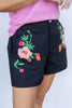 Flower Crush Embroidered Shorts