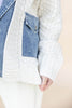 Mixed Media Cable Knit Denim Jacket