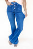 Dream Catcher Mid Rise Trouser Hem Flare Jeans