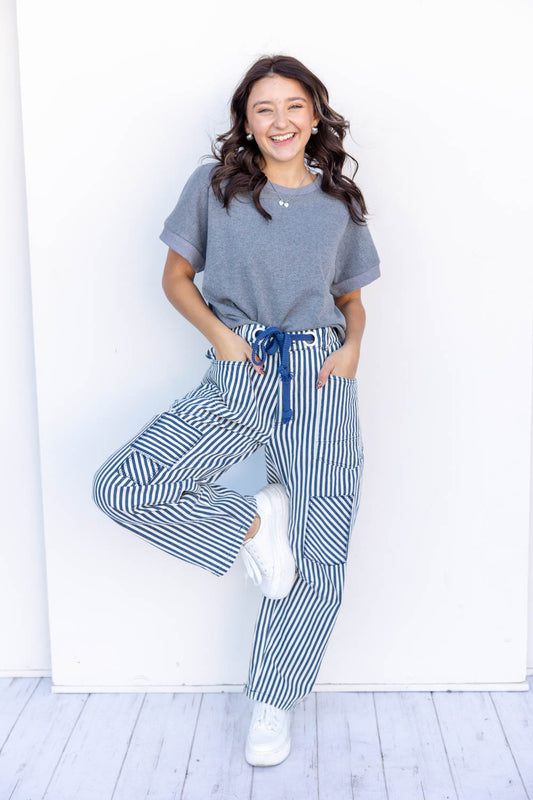 Rope Me In Relaxed Fit Stripe Pants