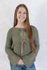 Honey Hugs Front Tie Cardigan Sweater