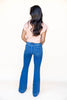 Dream Catcher Mid Rise Trouser Hem Flare Jeans